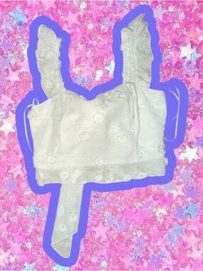 Vintage 2000s cropped top free people boho ruffle bow tank Y2K 60s penny lane